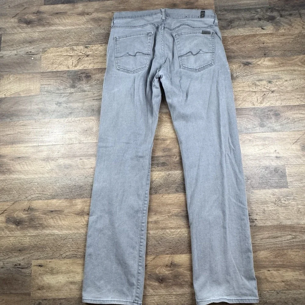 7 for All Mankind Men's Standard Straight Leg Button Fly Jeans Size 34 X 33 Gray